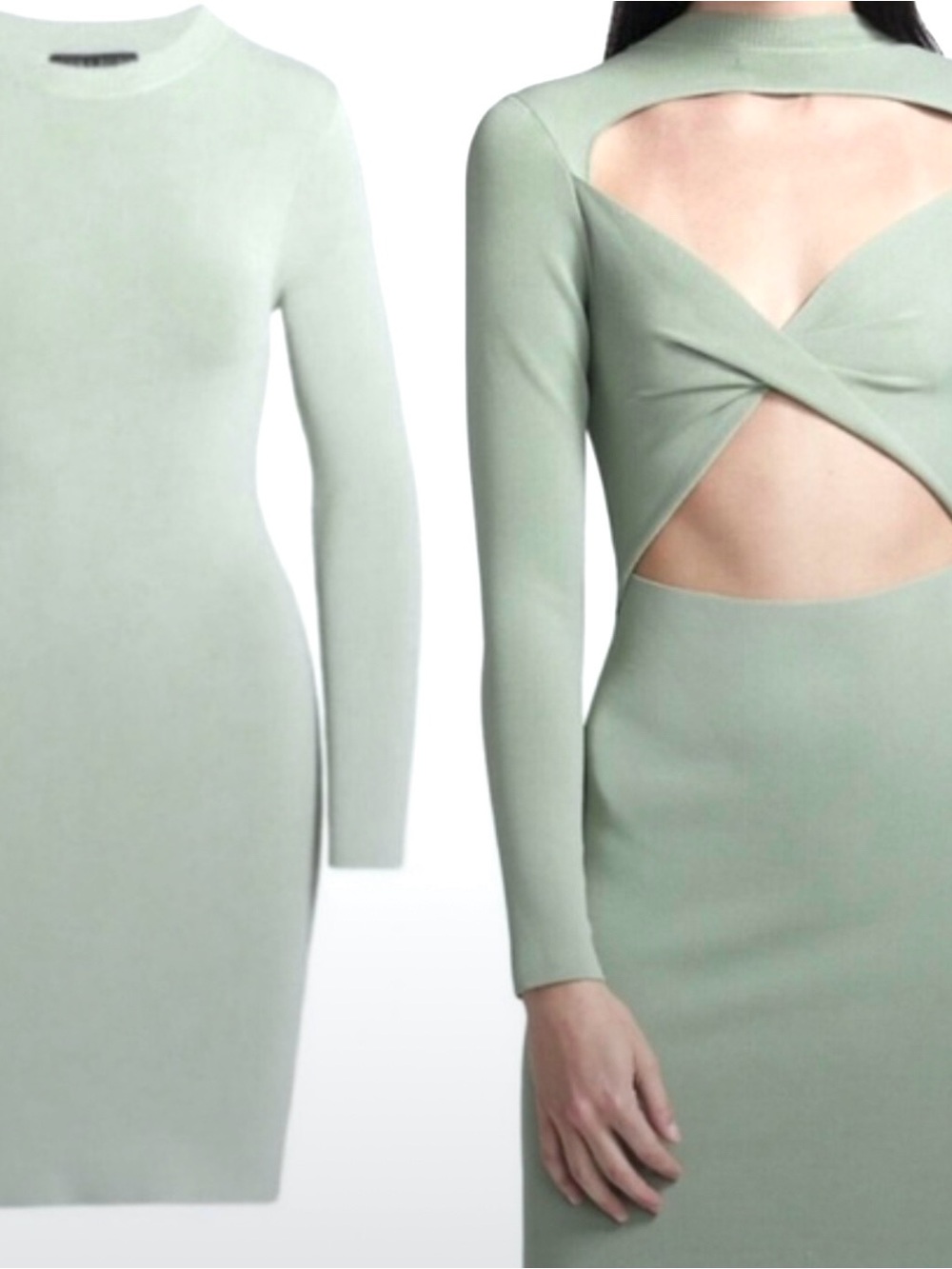 Alice + Olivia Estelle Two Way Bodycon Dress in Sage